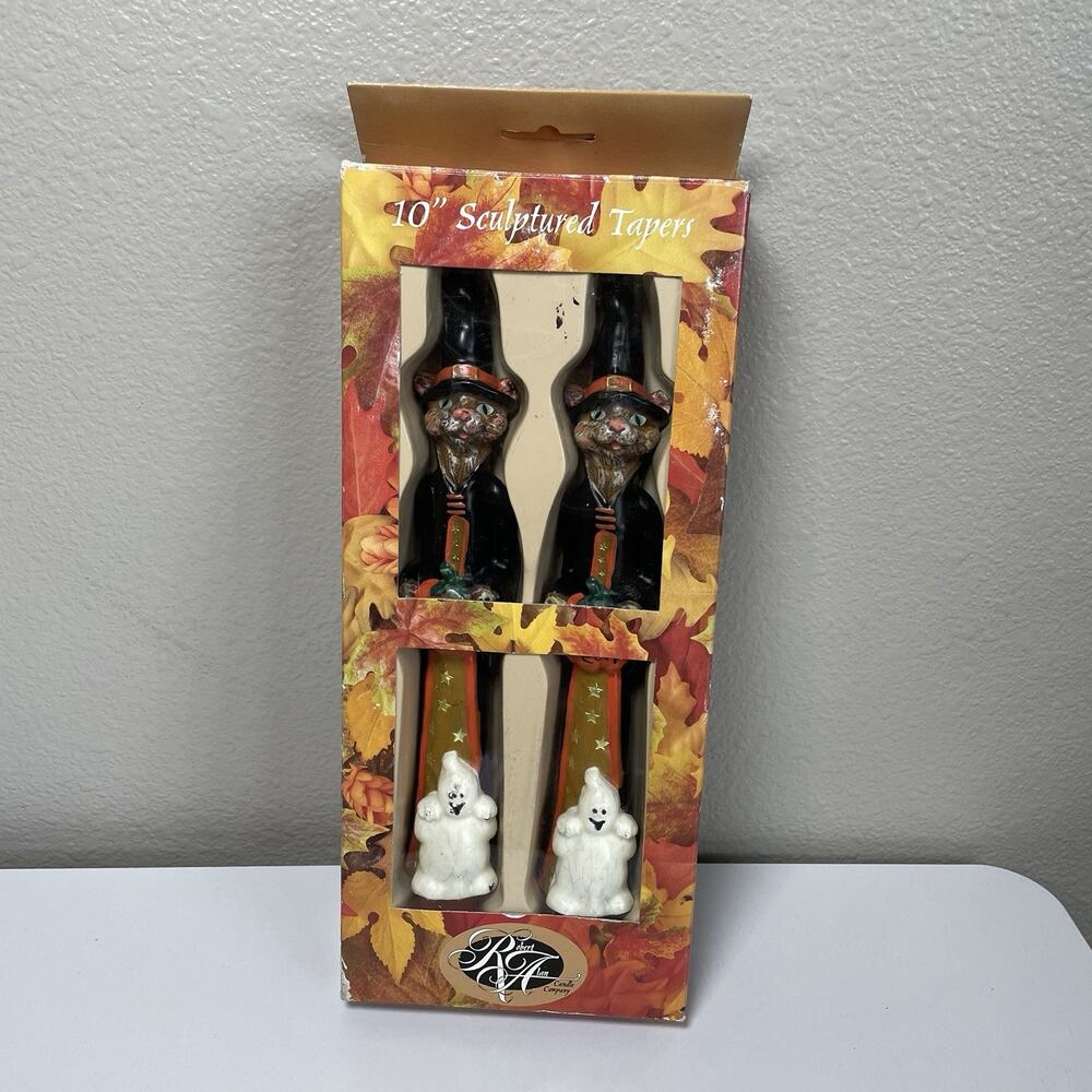 Robert Alan Cat Witch Ghost 10" Sculpted Tapers Decorative Candles Halloween